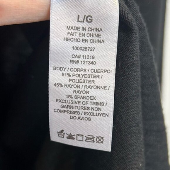 Dynamite Long Sleeve V-Neck Shirt with Lace Detail Black - Picture 4 of 5